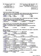 Đề kiểm tra học kỳ I môn Tiếng Anh Lớp 10 - Mã đề 523 - Năm học 2018-2019 - Sở giáo dục và đào tạo Quảng Nam